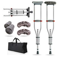 Qucasyl Folding Crutches Adult - Folding Aluminum Underarm Crutches - Lightweight, Great for Travel Or Work, 2 Crutches Included, for 55" to 79" People