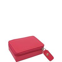 Zippered Jewelry Box with 6 Inside Compartments, Raspberry (54561512)