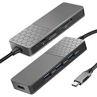 LWS USB C Hub, 7-in-1 USB C Adapter, TOTU 7-in-1 Type C Hub 4K USB C to HDMI, 3 USB 3.0 Ports, SD/Micro SD Card Reader, USB-C Power Delivery, Compatible with MacBook Pro 13/15(Thunderbolt 3),2018 Mac