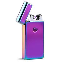 Lonni Electric Lighters Rechargeable Dual Arc, Black USB Windproof Flameless Electronic Cigarette Lighter for Cigarettes Smoking Camping BBQ Candle (Colorful)