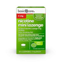 Amazon Basic Care Mini Nicotine Polacrilex Lozenge, 4 mg (nicotine), Citrus Flavor, Stop Smoking Aid, 20 Count