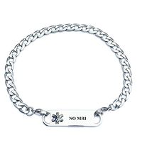 Pre-Engraved Curb Link"No MRI" Medical ID Bracelets for Women.