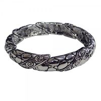 Magnetic Bangle Bracelet with Pebble Swirl Design