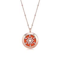 Mesinya Rose Gold Color 316L S.Steel Essential Oils Aromatherapy Diffuser Locket Necklace (Snowflake 1'')