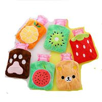 Adoeve Rubber Explosion-proof Hot Water Bottle Cute Cartoon Short Plush Hot Water Bag Hot Water Bottles