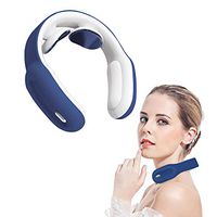 Neck Massager,Bigzzia Intelligent Wireless Portable 4D Neck Massage Equipment,Deep Tissue with Heat, Electric Pulse Neck Back Massager for Home,Office,Sport,Car and Travel (Blue)
