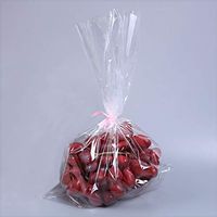 CHuangQi 100pcs Clear Cellophane Candy Bags (6.3 x 9.4inch, 2.0mil), Food-Safe Clear Plastic Flat Cello Wrap, Great for Bakery, Candle, Soap and Cookie