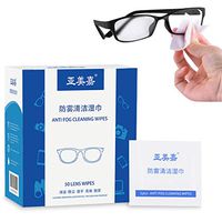 Pre-Moistened Anti-Fog Eyeglass Cleaner Quick-Dry Lens Cleaning Wipesfor Delicate Surfaces Coating (50 Counts)