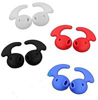 4 Pairs (White/Black/Red/Blue) Silicone Earbud Ear Tips for Galaxy S7edge S7 S6edge, Samsung Level U EO-BG920 Bluetooth Earphone