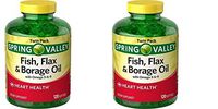 Spring Valley Fish, Flax & Borage Oil Dietary Supplement Softgels, 120 Count (Pack of 2)