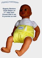 MamaLittleHelper 2.0 One Size Fitted Organic Bamboo Cloth Diaper - YELLOW