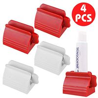 Toothpaste Tube Squeezer, 4PCS Toothpaste Squeezer Rolling Toothpaste Tube Holder, Rotate Plastic Toothpaste Dispenser, Sturdy and Easy to Us