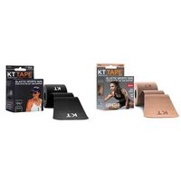 KT TAPE Kinesiology Therapeutic Sports Tape Bundle - Original Cotton Black and Beige Gentle, 40 Precut 10 Inch Strips