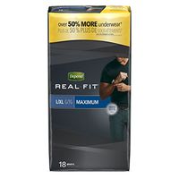 Depend Real Fit Incontinence Underwear for Men, Maximum Absorbency, L/XL, Grey