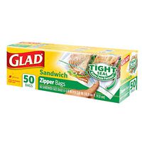 Glad Zipper Bags, Sandwich 50 bags