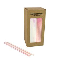 Shiny Iridescent Pink Pearl Cocktail Paper Straws, Disposable Biodegradable, 7.75 Inches, Pack of 250