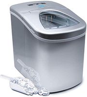 Prime Home Portable Ice Maker Machine for Countertop - Ice Cubes Ready in 6 Mins - Great for Mixed Drinks & Parties - Electric Ice Making Machine with Ice Scoop and Basket - Silver