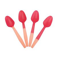 Crazy Color Changing Plastic Spoons - Orange to Red When Cold - Colorful & Beautiful Birthday Party Spoons - Frozen Dessert Supplies - Made in USA! 25 Count
