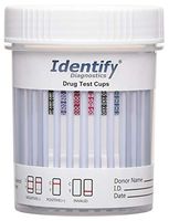 100 Pack Identify Diagnostics 6 Panel Drug Test Cup - Testing Instantly for 6 Different Drugs THC, OXY, MOP, COC, BZO, AMP ID-CP6 (100)