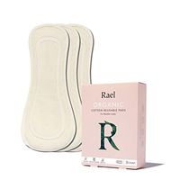 Rael Organic Reusable Bladder Pads - Thin Cloth Pads, Leak Free, Washing Machine Safe Menstrual Pantyliner, Set of 3 (Large, Natural)