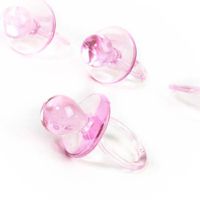 2-1/2" Clear Pink Acrylic Baby Pacifier Shower Favor 36-pcs.
