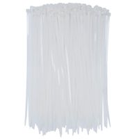 Nylon Cable Zip Ties, SOUBUN 200 Packs 8 Inch White Heavy Duty UV Resistant Self Locking Fasten Wrap Nylon Cable Ties, Outdoor Indoor Purpose（Wide 4.8mm）