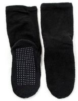 Home-X Man Adult Soft Knit Gripper, Non Skid Slippers Socks. One Size Fits All. Black