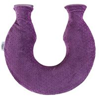Hot Water Bottle, U Type PVC Rubber Bottle Neck Protection Warm with Cover, Rubber Hot Water Bag for Pain Relief, Heat Therapy, Cold Therapy - for Cramps, Arthritis, Aches and Pains (Color : Purple)