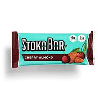 Stoka Bars- Cherry Almond | All Natural- Low Carb Energy Bar | 6g Net Carbs | 8g Protein | Keto Friendly | Gluten Free | 8 Count