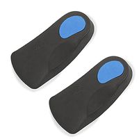 Healifty Plantar Fasciitis 1 Pair 3/4 Women Orthotic Insoles Pads Heel Arch Support Plantar Fasciitis Massage Flat Feet Pads Size XS (Blue and Black)