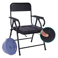 Folding Bariatric Bedside Commodes for Adults Handicap, Elderly Bathroom Shower Chair Portable Lightweight Medical Toilet Chair Stool Max.150kg
