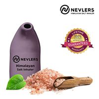 Nevlers All Natural Ceramic Himalayan Salt Inhaler with All Natural Himalayan Pink Crystal Salt - Great for Allergy and Asthma Relief - Handheld and Portable - Lavender