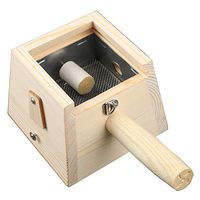 Trycooling Solid Wood Moxibustion Box Single Hole Adjustable Thickened Moxa Box with Handle for Moxibustion Acupoint Massage (Style 1)