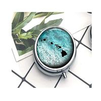 Compact 3 Compartment Medicine Case, Pill Box for Pocket or Purse Pill Box Decorative Pill Case with Gift Box Hawaii Pendant The Pill Box/Pill case Literary Jewelry