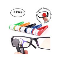 8-Pcs Mini Sun Glasses Eyeglass Microfiber Spectacles Cleaner Soft Brush Cleaning Tool Mini Microfiber Glasses Eyeglasses Cleaner Cleaning Clip (Random Color