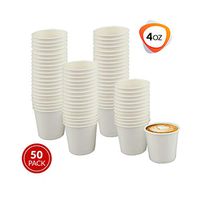 Netko White 4 Oz Paper Cups - Disposable Coffee Cups | Beverage Drinking Paper Glass for Water, Juice, Tea 50Pack