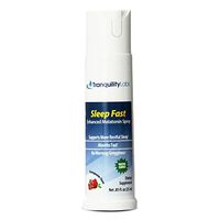 Tranquility Labs' Sleep Fast Oral Melatonin Spray, 32 Doses, Enhanced with Valerian Root, Lemon Balm, Chamomile, B6 Calming Blend, Pomegranate Flavor