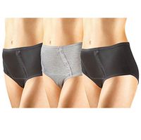 New 3 Pack Natural Bamboo Skin-Friendly Absorbent Menstrual Period Panty Incontinence - Pocket (Medium) Black
