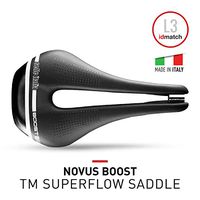 Selle Italia Novus Boost TM SuperFlow Road Bike Saddle - Comfortable MTB and Road Bicycle Seat for Men and Women - 255 x 148mm, 270g, Black