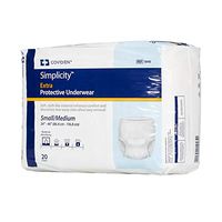 Simplicity Adult Underwear Pull On Small/Medium Disposable Moderate Absorbency, 1840- - Pack of 20