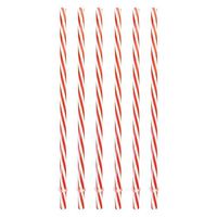 Sunshine Mason Co. Plastic Reusable Drinking Straws 6 Pieces, Red Stripe