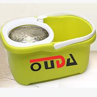 OUDA Mop Wringers Upgraded Stainless Steel Deluxe 360 Spin Mop & Bucket Floor Cleaning System Included EasyPress Handle