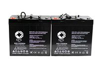 12V 55Ah Everest & Jennings 3V Wheelchair Set Group 22NF Wheelchair Replacement Battery (i4 Terminal) SPS Brand (2 Pack)