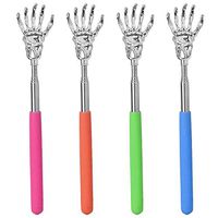 XINYUN Portable Stainless Steel Stretchable Hand Scratcher Mini Scratcher Metal Scratcher/Hand Massager/Back Pat with Rubber Handle (Blue)