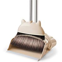 Broom and Dustpan With Long Handle Telescopic Up Non-stick Hair Long Handle Broom and Dustpan Non-Slip Handle Windproof Stainless steel rod Broom Set Used for Room Toilet Garden