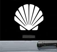 JS Artworks Clam Seashell Vinyl Decal Sticker (White)