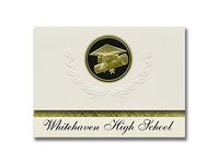 Signature Announcements Whitehaven High School (Memphis, TN) Graduation Announcements, Presidential style, Basic package of 25 Cap & Diploma Seal. Black & Gold.