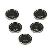 Rechargeable Lithium ion Button Cell Battery 3.6V Count: (5Pcs lir2025)
