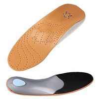 1Pair Women Men Unisex Faux Leather Orthotics Shoes Insoles Flat Foot High Arch Support 2.8-3cm Orthopedic Pad Cushion for Correction OX Leg Health Care