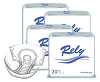 Rely Breathable Brief (Diaper), Size Large, Case of 96